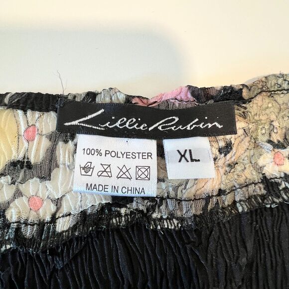 Lillie Rubin Womens Cardigan Size XL Floral Crystal Sequin Long Sleeve Black - Picture 5 of 8